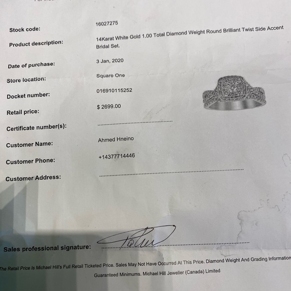 14Karat White Gold 1.00 Total Diamond Weight Round Brilliant Twist Side Accent - Picture 4 of 7